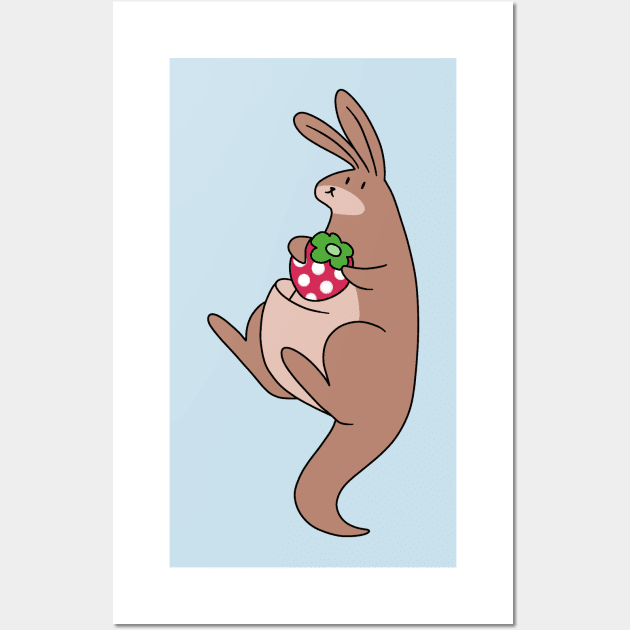 Strawberry Kangaroo Wall Art by saradaboru